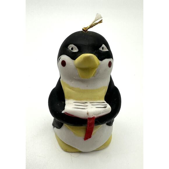 Vintage BOA Ceramic Penguin Holding A Book Bell - Picture 1 of 8